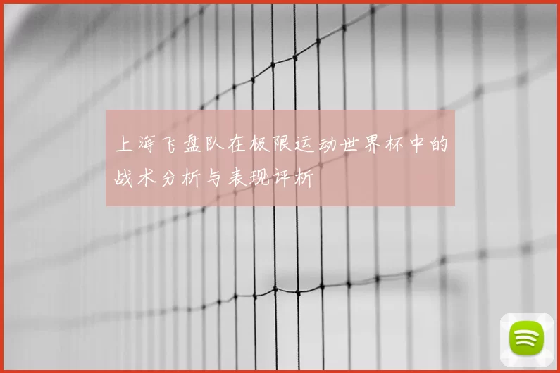 上海飞盘队在极限运动世界杯中的战术分析与表现评析